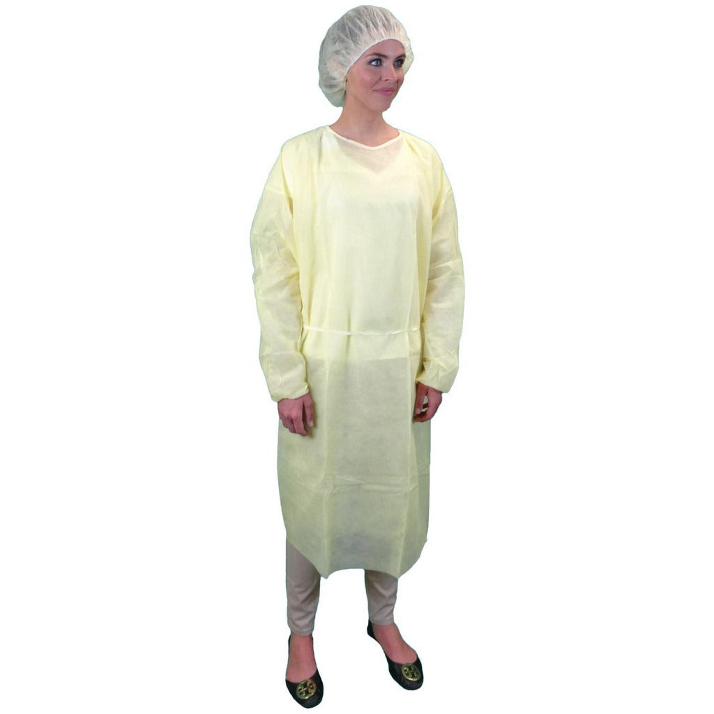 PRO-SAFE Pro-safe KM-ISO-NW-YELLOW Disposable Lab Coat Gown 50pk