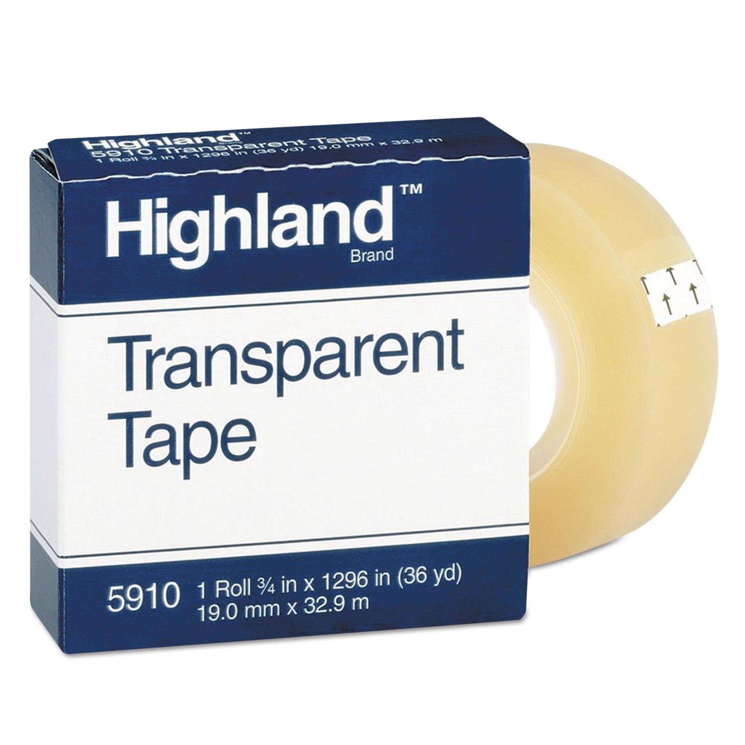 3M 3M MMM5910341296 Highland Transparent Tape 0.75 in x 1296 in (1 Roll)