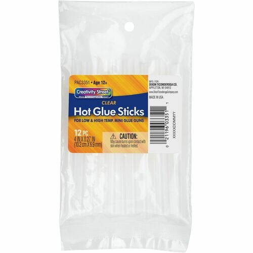 PACON Pacon PAC3351 Hot Glue Sticks 4 in Dual-temp Clear 12 Pack