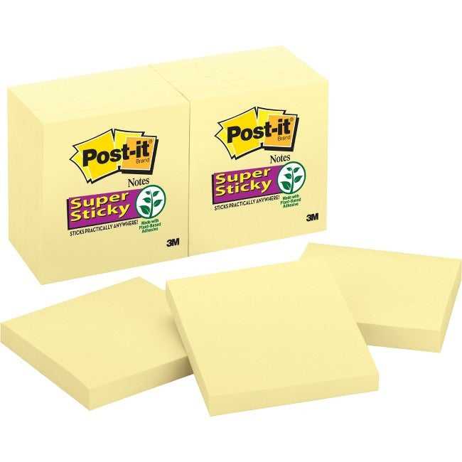 3M 3M MMM65412SSCY Super Sticky Notes 3 x 3 (12 Pack)
