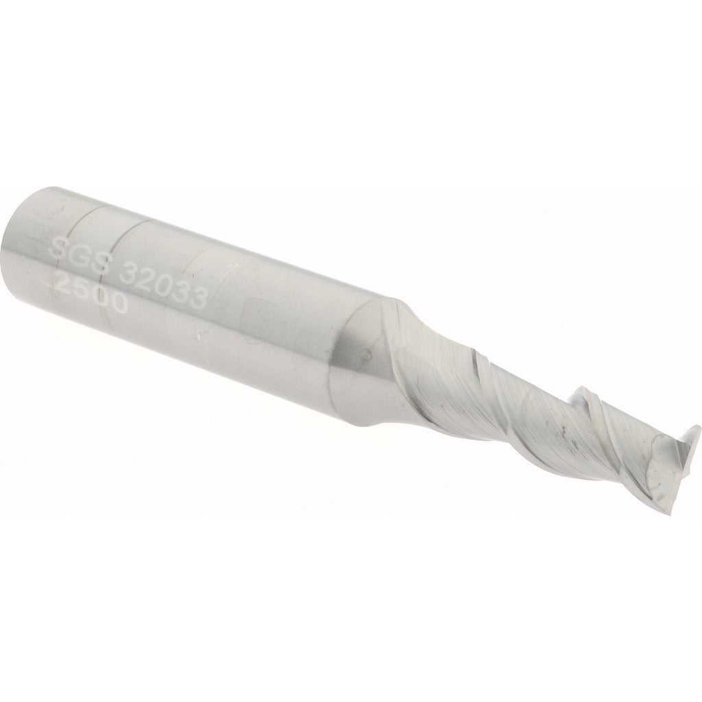KYOCERA SGS PRECISION TOOLS Sgs 32033 Square End Mill 1/4 in 2 Flute Solid Carbide