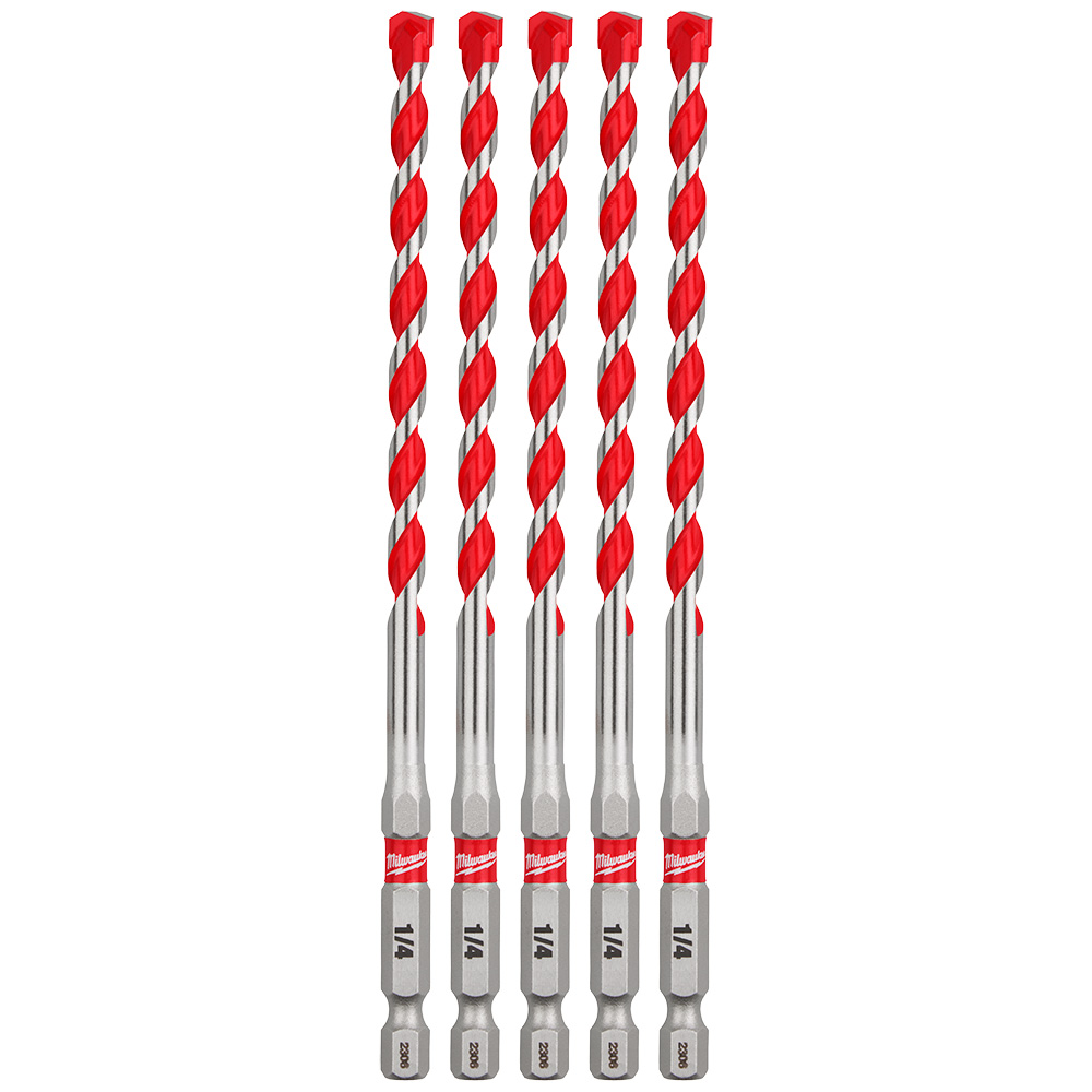 Milwaukee 48-20-9162 1/4 in. SHOCKWAVE™ Carbide Hammer Drill Bits 5PK