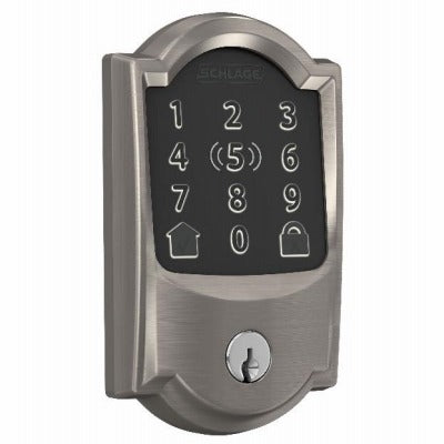 SCHLAGE Schlage Lock Co BE499CAM619 Smart Deadbolt Satin Nickel