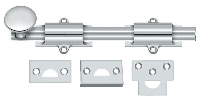 DELTANA Deltana 8SB26 Surface Bolt 8 Inches Bright Chrome