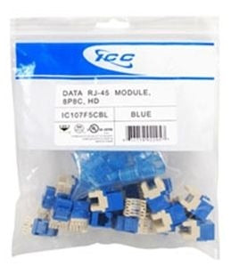 ICC Icc ic107f5cbl Cat 5e RJ-45 Keystone Jack Blue 25 Pack