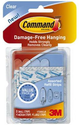 3M 3M 17200CLR-ES Command Clear Adhesive Refill Strips 16pk