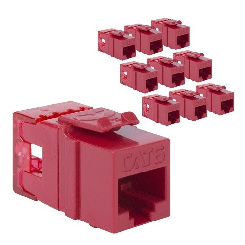 ICC Icc IC107F6TRD Cat6 Hd Keystone Module Red 10 Pack