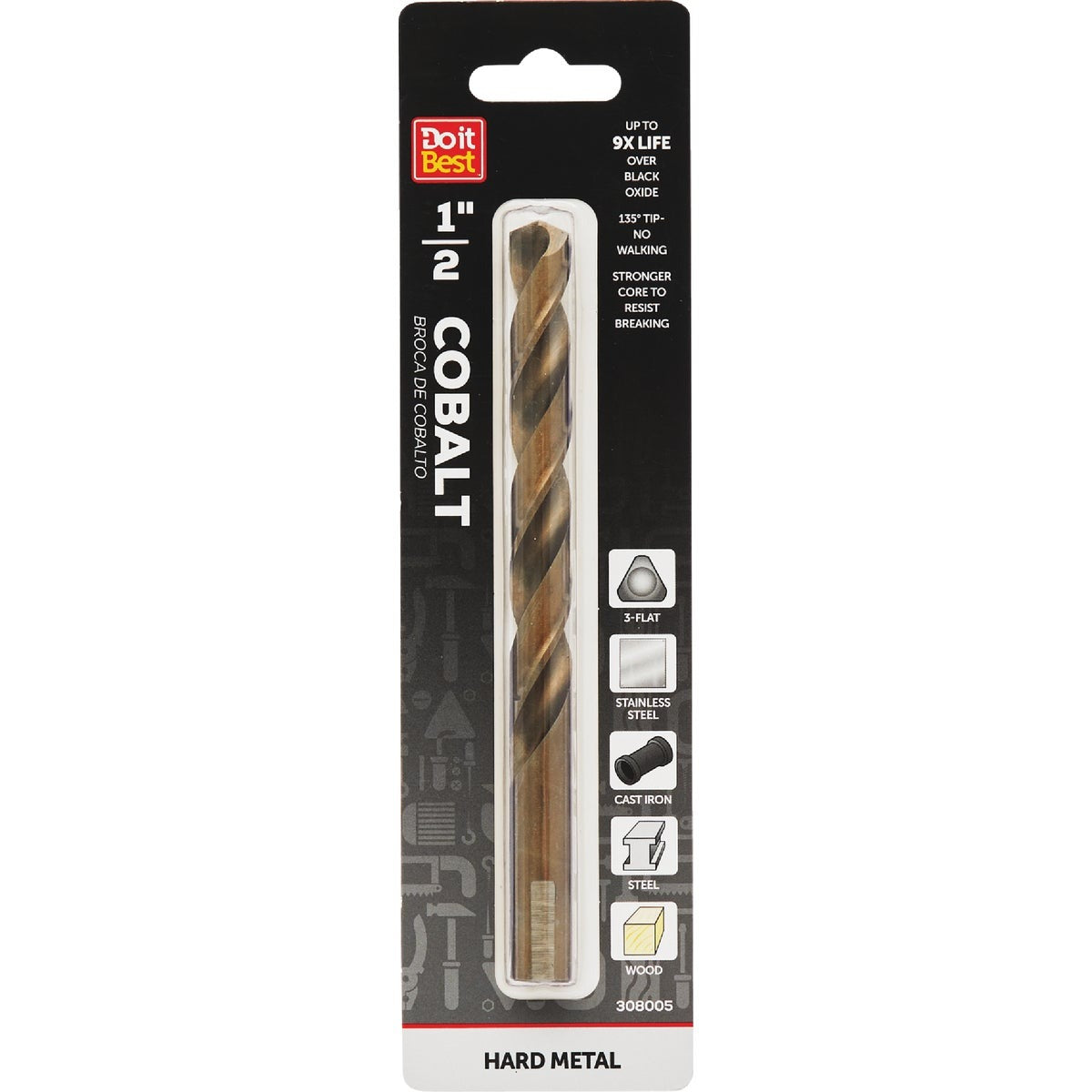 BSC PREFERRED Bsc Preferred QJDIB-DB-043 Cobalt Drill Bit 1/2 Inch