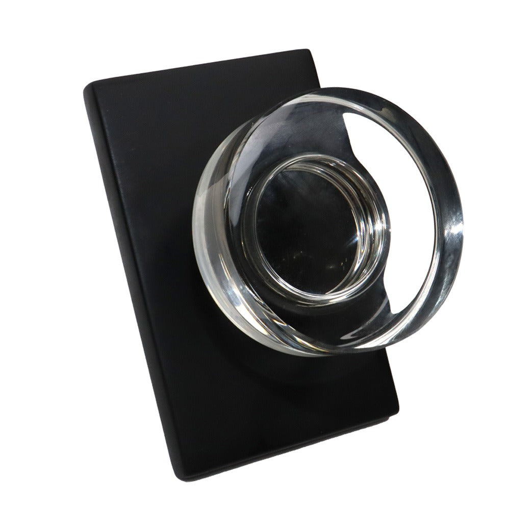 EMTEK Emtek 5212MDCUS19 Modern Disc Glass Privacy Knob Flat Black