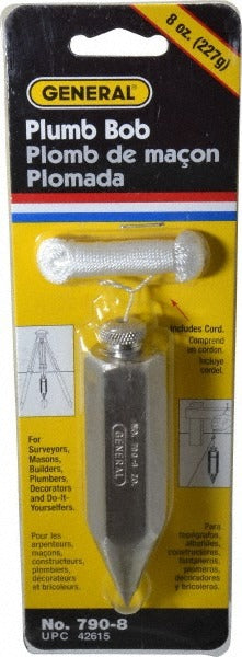 GENERAL FILTERS General 790-8 Plumb Bob 8 Oz 4 Inch Nickel-plated Steel