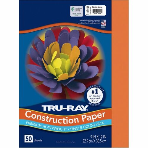 PACON Pacon PAC103404 Construction Paper 76 Lb 9x12 Orange 50 Pk