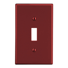 Hubbell Wiring Device-Kellems P1R HWDK P1R Wallplate, 1-G, Toggle, Red