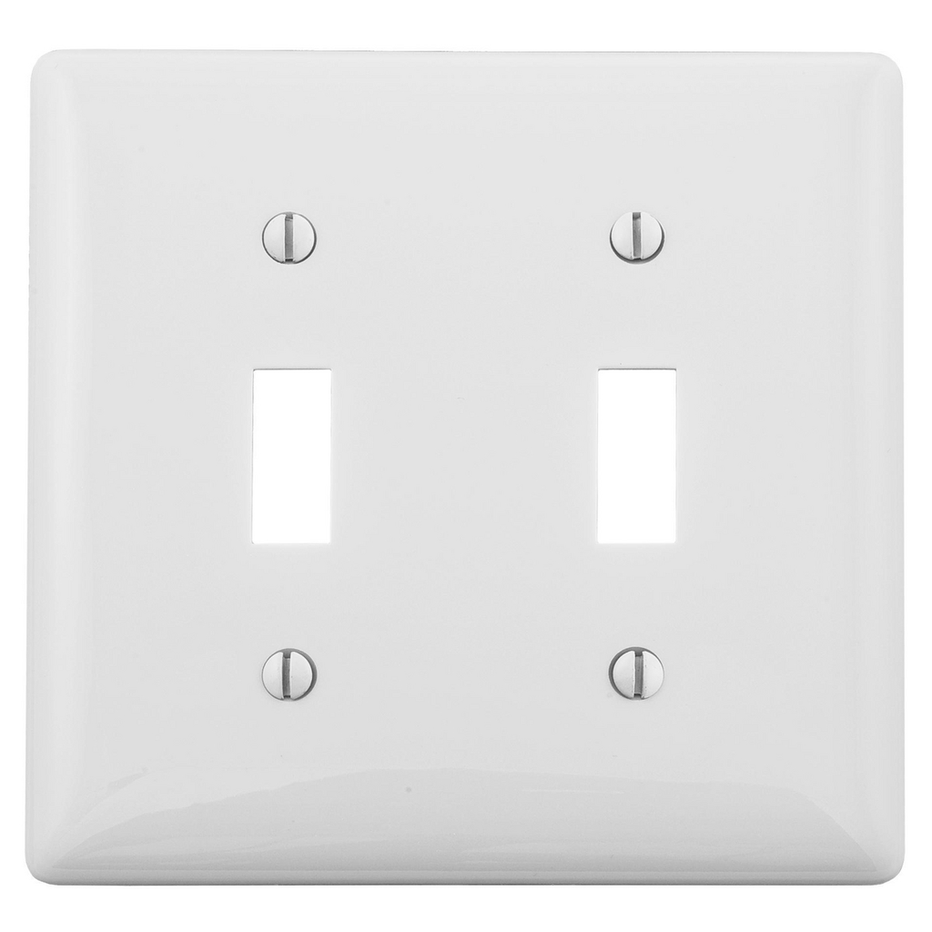 Hubbell NP2W 2-Gang 2-Toggle Switch Wallplate