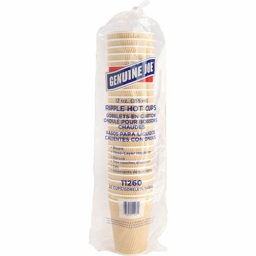 GENUINE JOE Genuine Joe GJO11260 Ripple Hot Cup 12 Oz 25 Pack