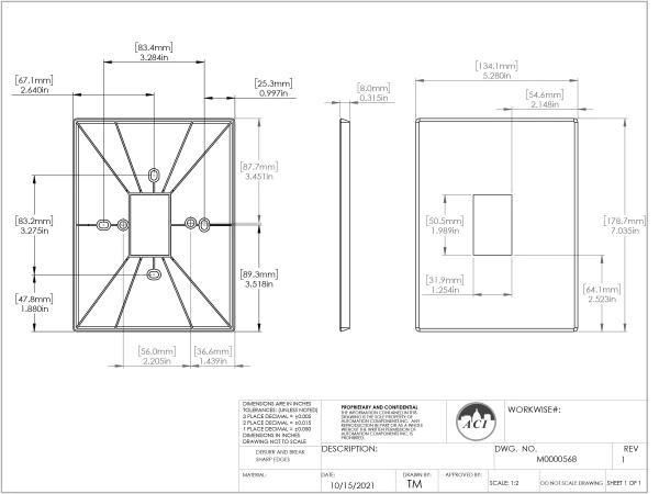 ACI ACI-A/MOUNTING-PLATE-WHITE-R Plastic Mounting Plate White Infinity R