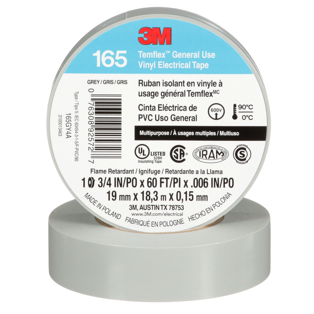 3M 165GY4A Temflex Vinyl Electrical Tape 3/4 in x 60 ft