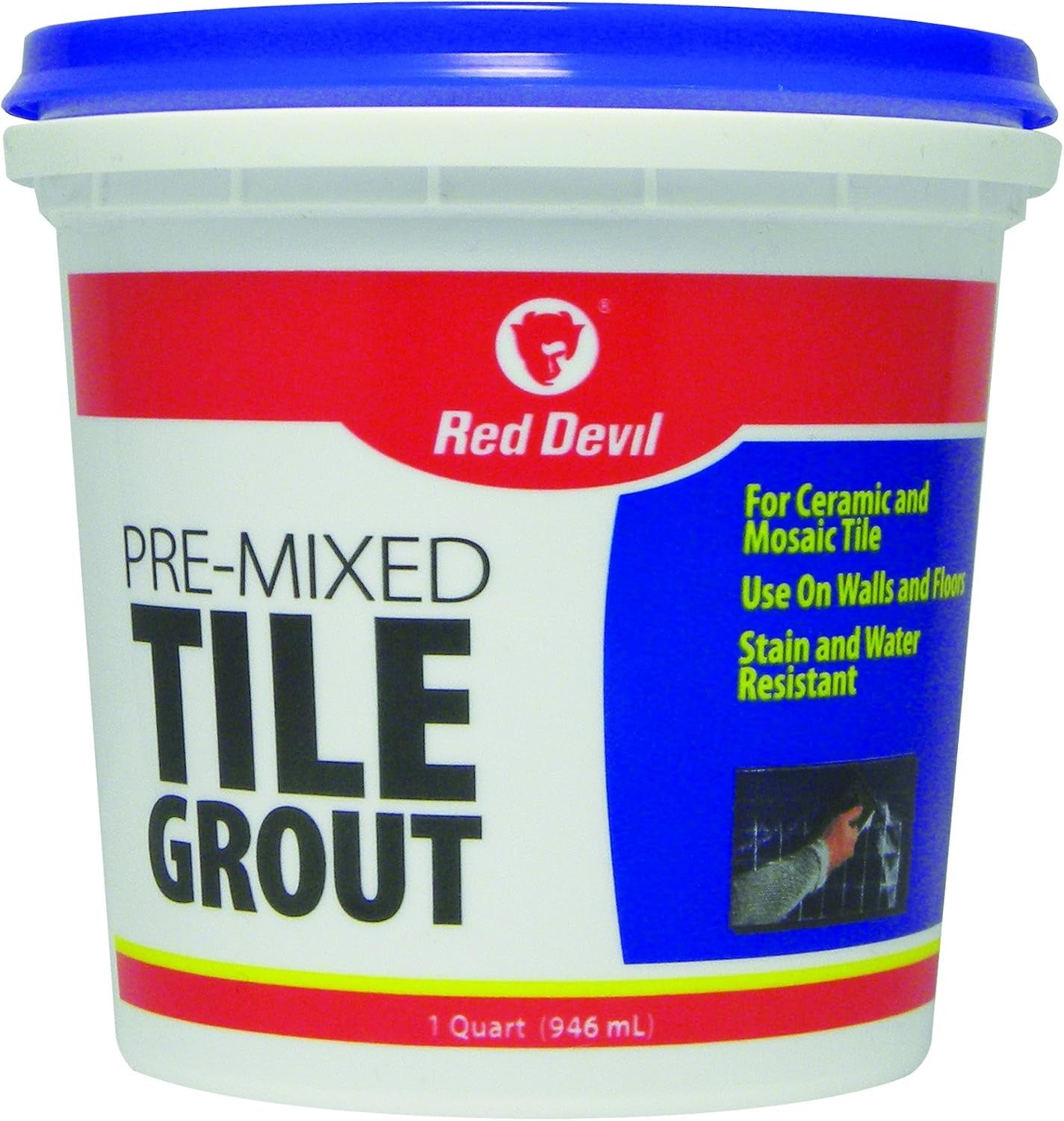 RED DEVIL Red Devil 0424 Pre-Mixed Tile Grout Hand Powered (1 Quart)