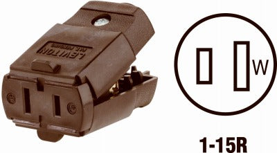 LEVITON Leviton Mfg Co 015-00102-00P Cord Connector 15A 125V Nema 1-15R