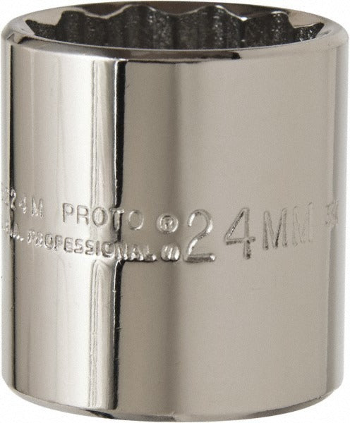 PROTO Proto J5224M Hand Socket 24mm 12-point 3/8 Drive