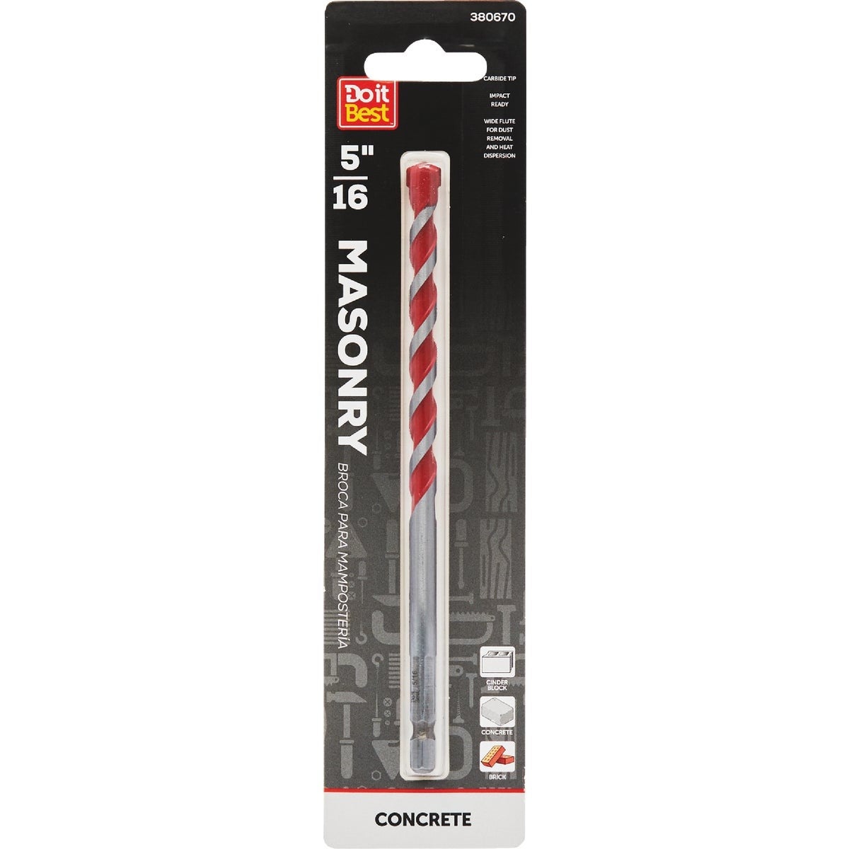 BSC PREFERRED Bsc Preferred QJDIB-MB-008 Masonry Drill Bit 5/16 in
