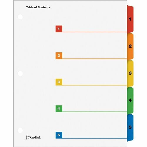 CARDINAL Cardinal CRD60518 Index Divider Set 1-5 Tab Letter Size