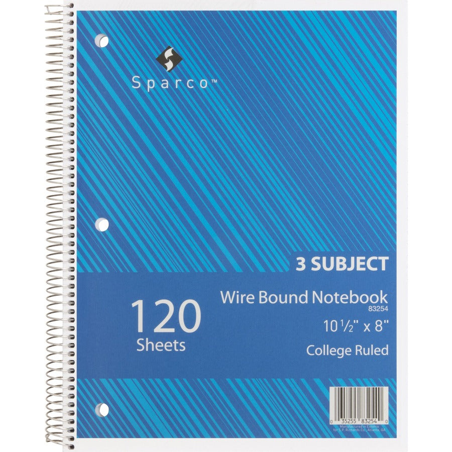 SPARCO Sparco SPR83254 Wirebound College Ruled Notebook 120 Sheets (8 x 10.5 in)