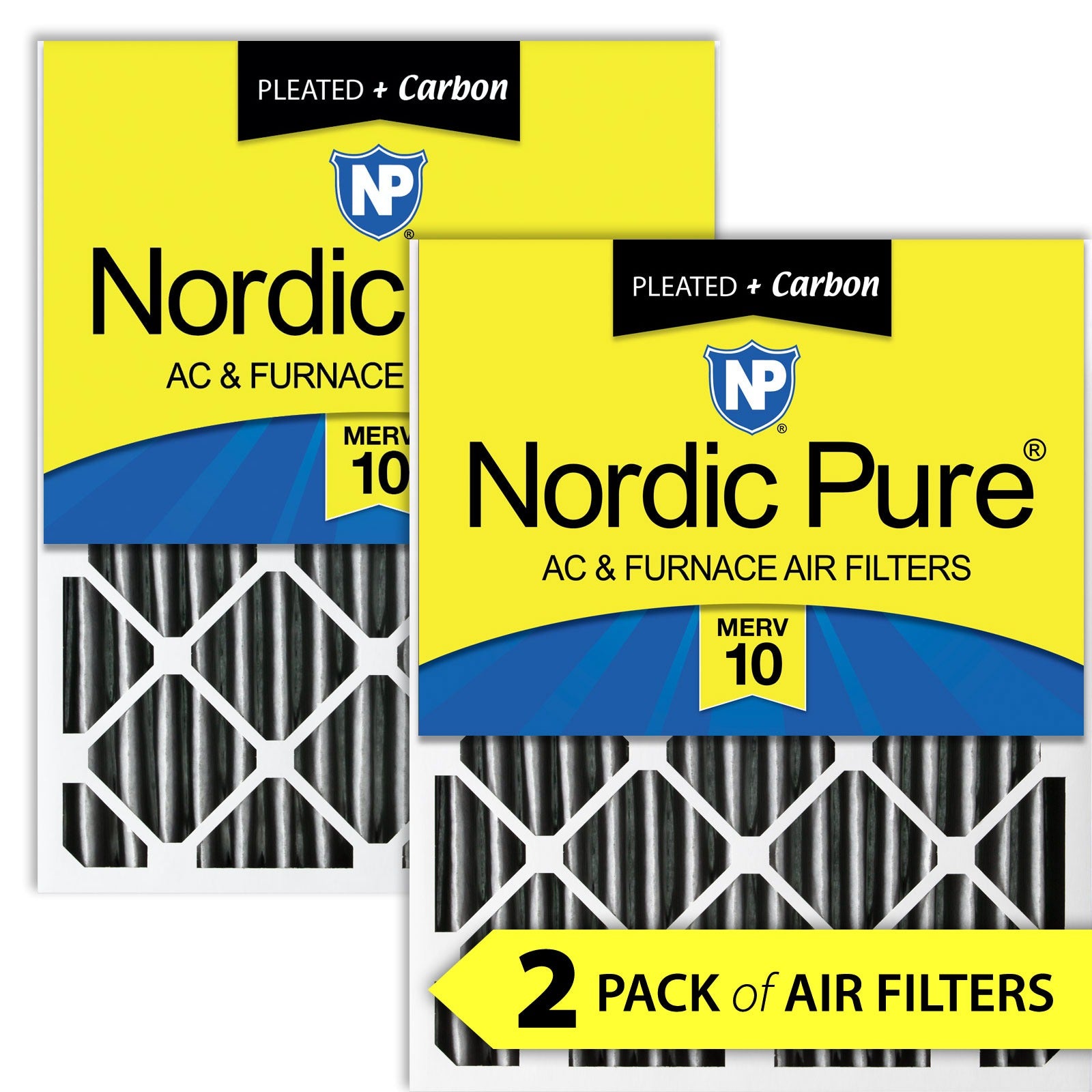 NORDIC PURE Nordic Pure 20x24x4PM10C-2 Pleated Carbon Air Filter Merv 10