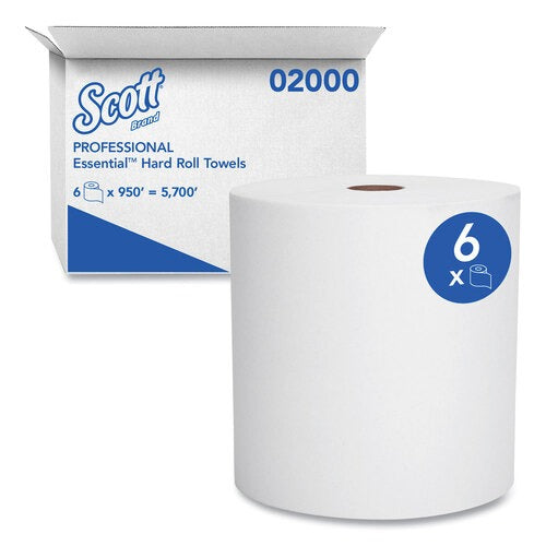KIMBERLY-CLARK Kimberly-Clark KCC02000 Scott Essential High Capacity Hard Roll Paper Towels 8 in x 950 ft (6 Count) 02000