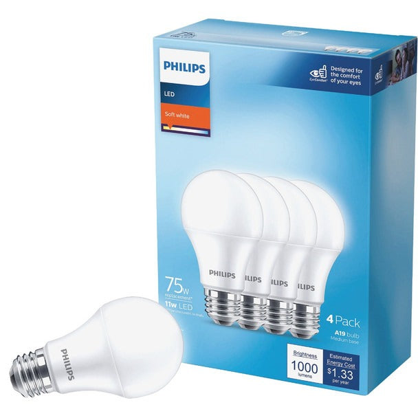 PHILIPS Philips 565374 A19 LED Bulb 11W (4 Pack)