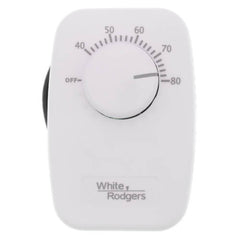 White-Rodgers 1G66-641 Line Voltage Mechanical Bimetal SPST Open On Rise No Thermometer Wallplate Included w/ OFF Position White