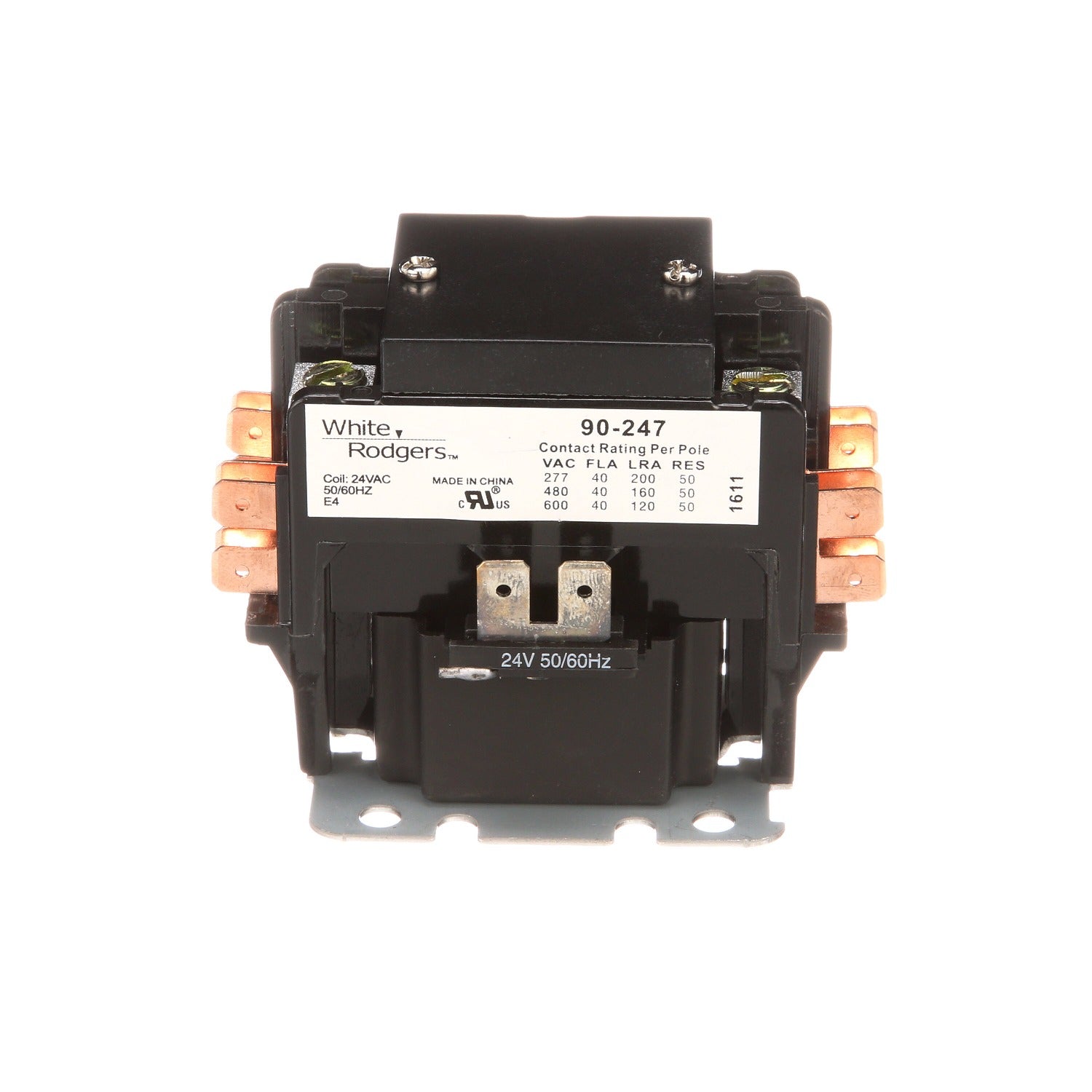 WHITE-RODGERS White Rodgers 90-247 Contactor 24V 40 Amp 2-Pole Definite Purpose