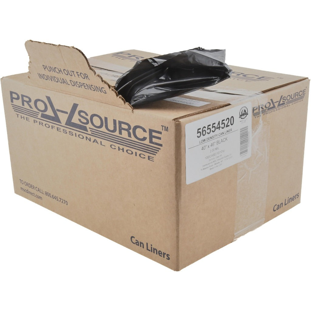 PRO-SOURCE Pro-source PSRM4661 Trash Bags 45 Gal 2 Mil Black 100 Pack