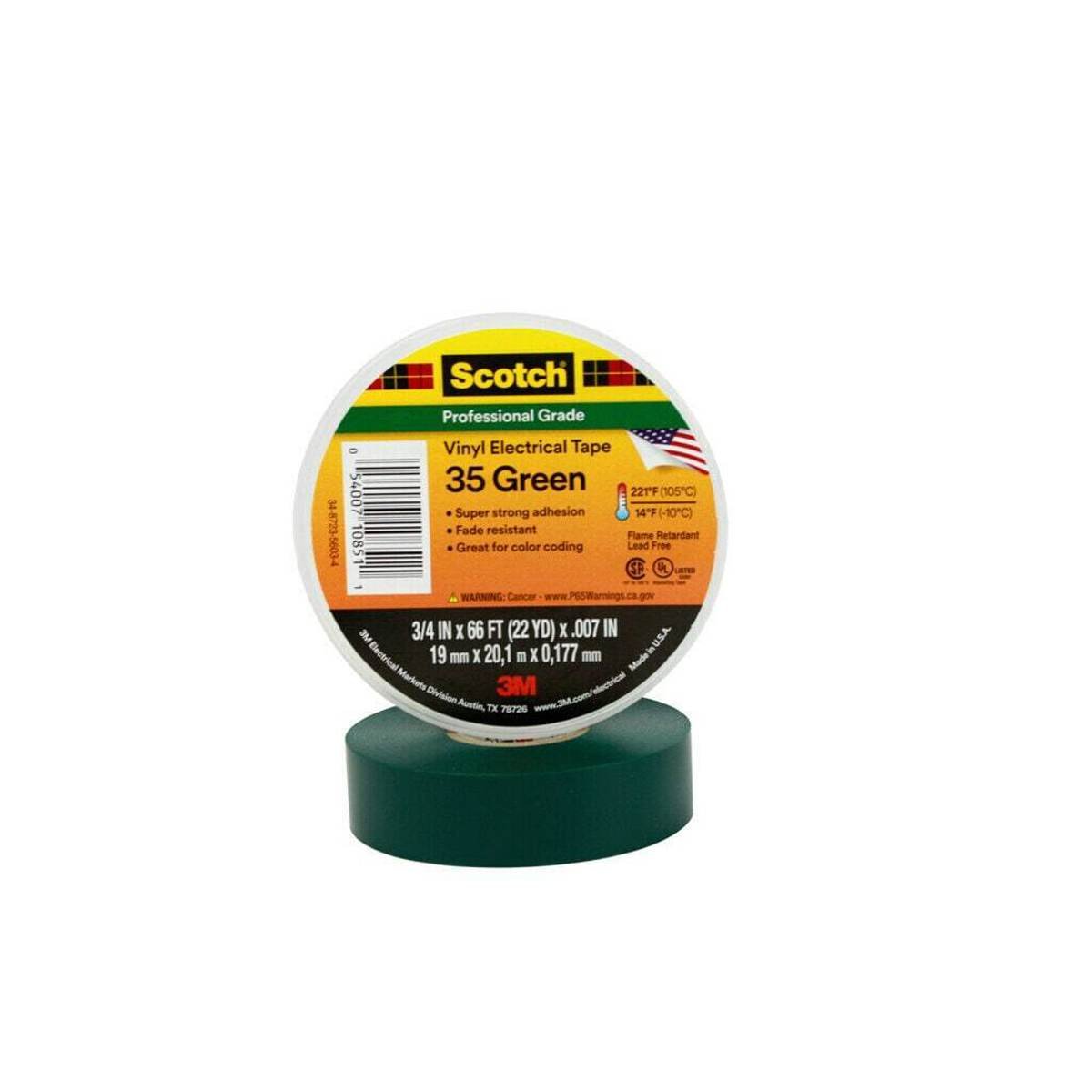 SCOTCH 35-3/4X66FT-GN ELECTRICAL TAPES