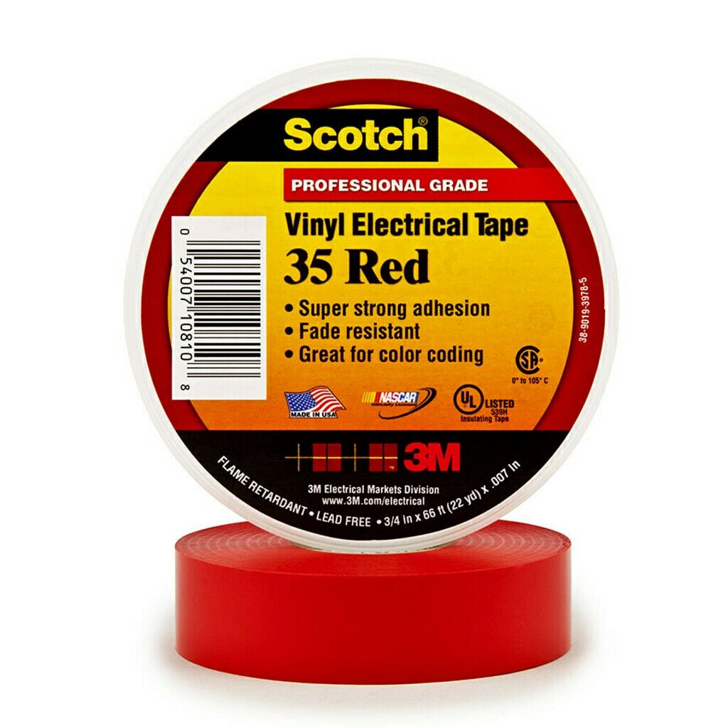 SCOTCH 35-3/4X66FT-RD ELECTRICAL TAPES