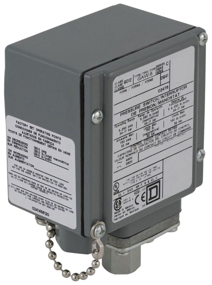 SQUARE-D 9012GAW26 AIR FLOW SWITCHES