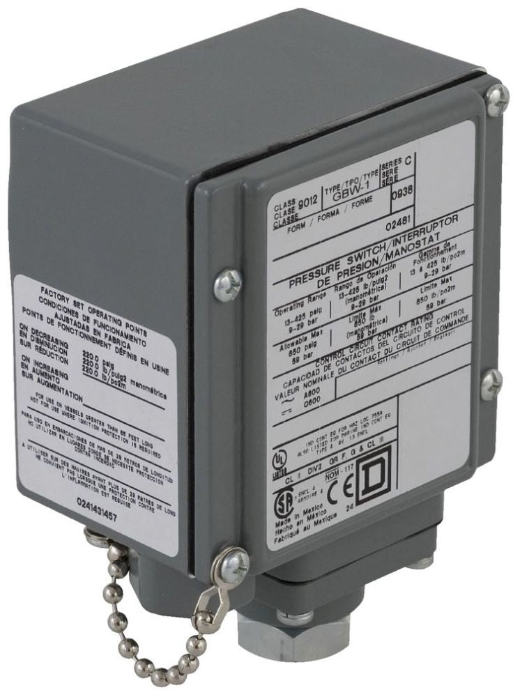 SQUARE-D 9012GBW21 AIR FLOW SWITCHES