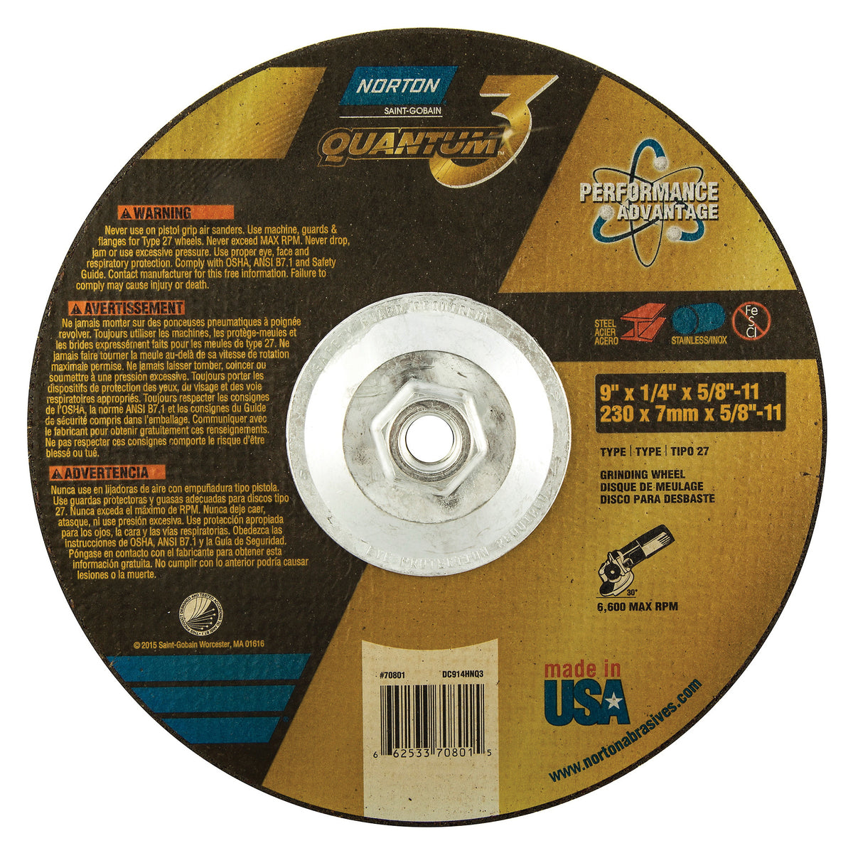NORTON 66253370801 GRINDING & CUT OFF WHEELS