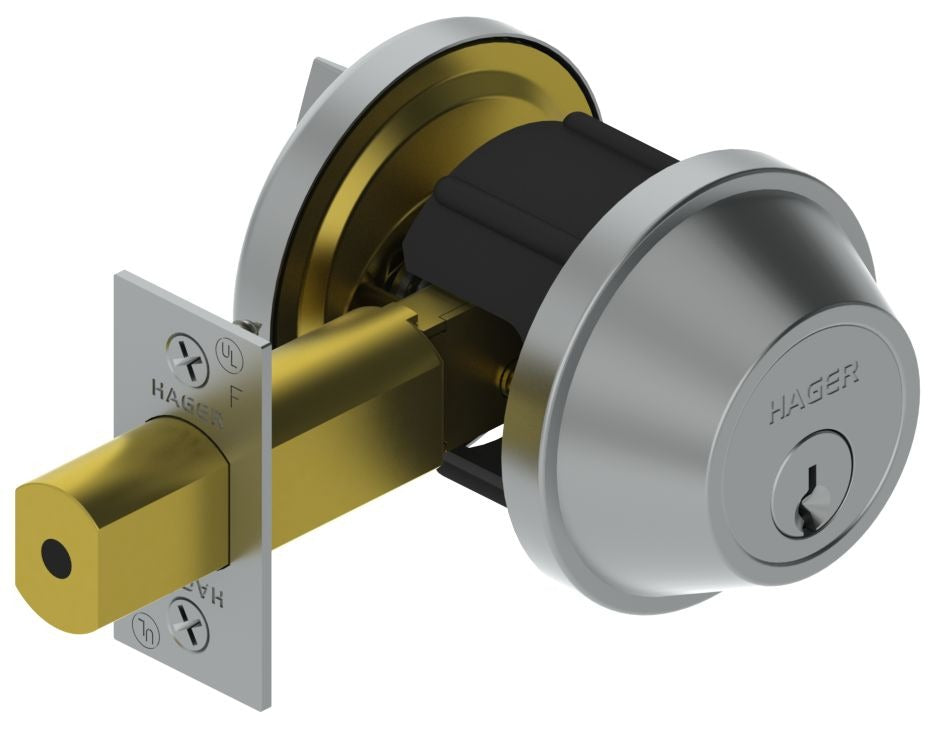 HAGER Hager Hinge 321526D Single Cylinder Deadbolt Satin Chrome