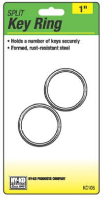 HY-KO Hy-ko Prod Co KC105 Split Key Ring 1 Inch Steel 2 Pack
