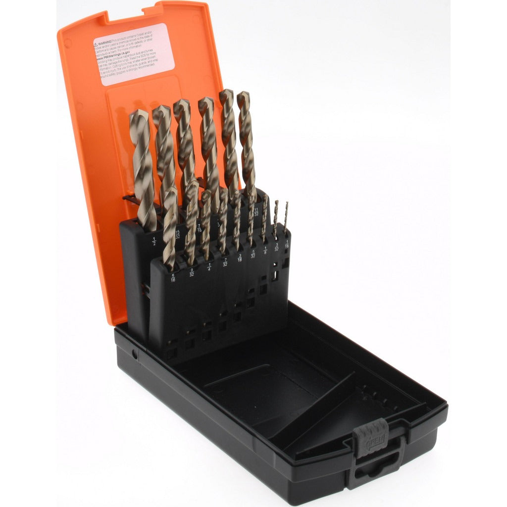 HERTEL Hertel 74129446 Cobalt Jobber Drill Bit Set 15 Pc