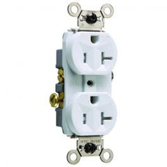 Pass & Seymour WR20TRW Duplex Tamper-Resistant Weather-Resistant Receptacle 125VAC 20A 2P NEMA 5-20R