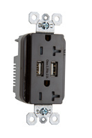 Pass & Seymour TR5362USB Fed Spec Grade USB Charger with Tamper Resistant Brown 20 Amp Duplex Receptacles