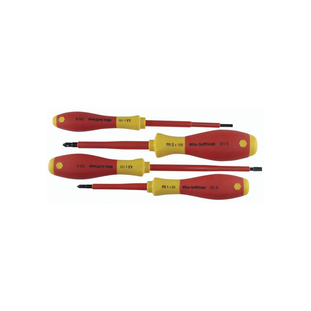 WIHA Wiha 32090 Insulated Screwdriver Set 4 Pc Phillips Slotted