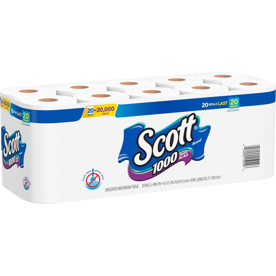 KIMBERLY-CLARK Kimberly-Clark KCC20032 Scott Toilet Paper 1 Ply (20 Pack) KCC10060