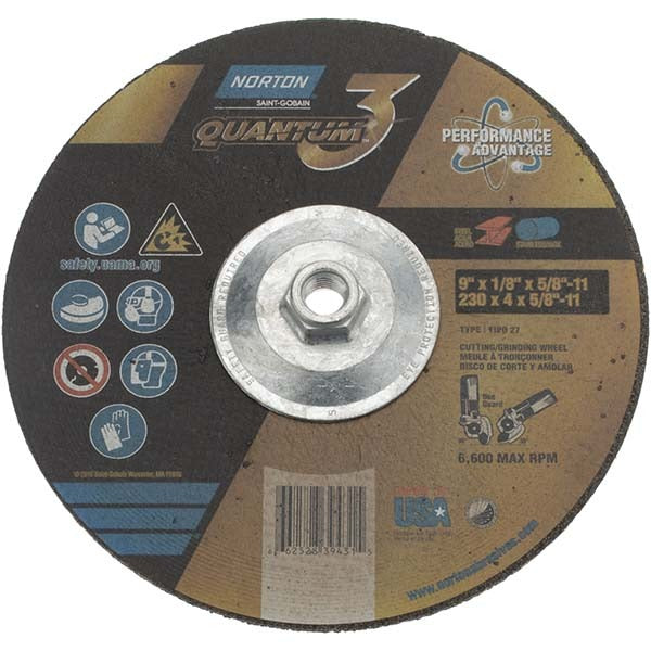 NORTON Norton 66252839431 Type 27 Grinding Wheel 9in 24 Grit