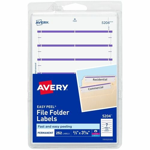 AVERY Avery AVE05204 Filing Labels Purple 1/3-cut Tab