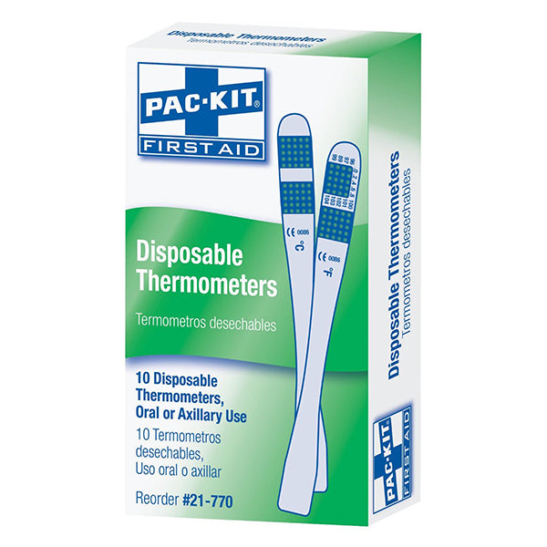 Pac-Kit 21770 Disposable Thermometers 10/Pkg