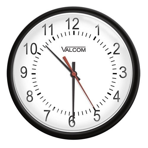 VALCOM Valcom V-A11016B 16 Inch Round Clock Black 110VAC
