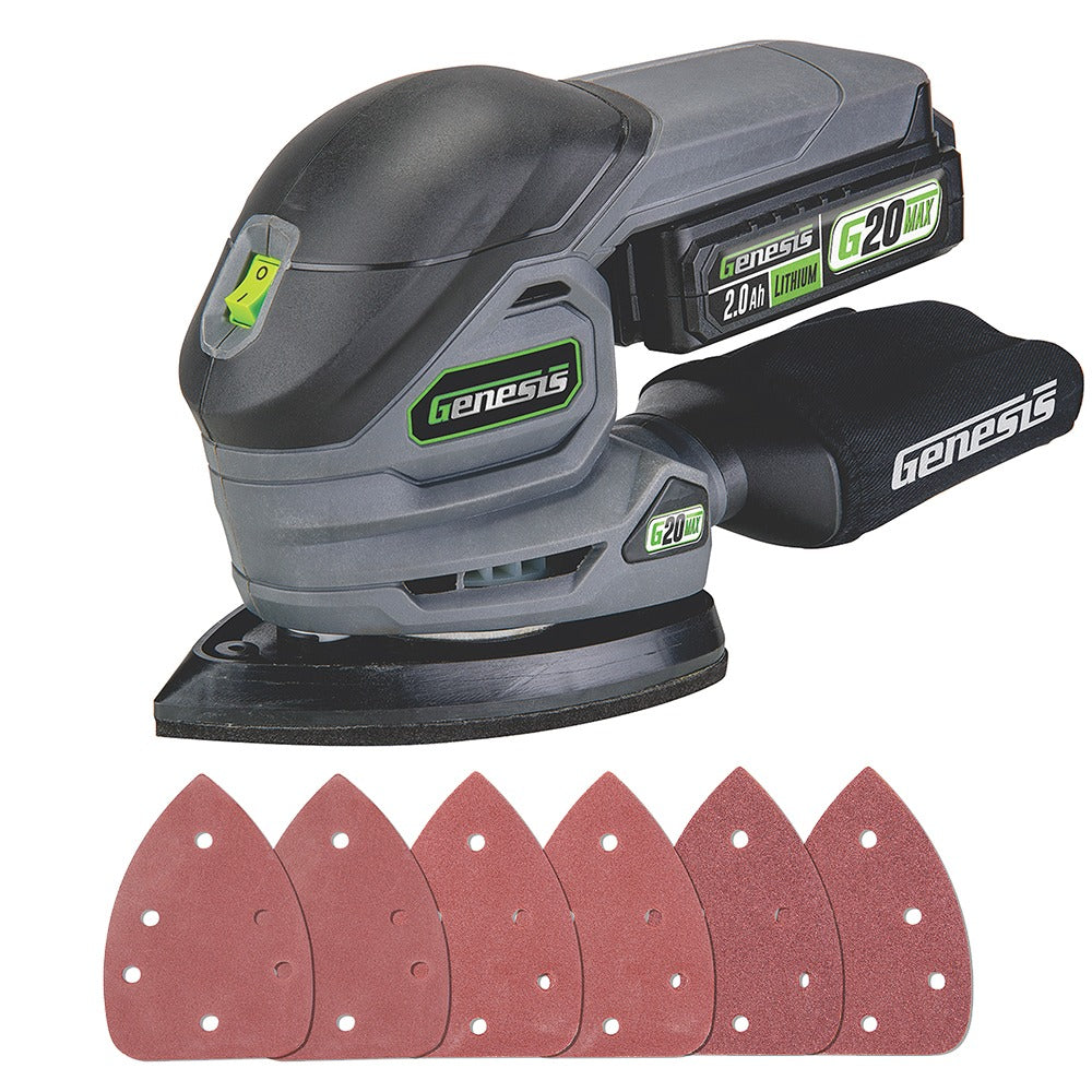 GENESIS Genesis GLDS20B 20V Corner/Detail Sander 20V (5.5 in x 5.5 in x 3.15 in)