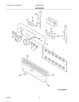 ELECTROLUX 5304520971 WALL BRACKETS & PARTS